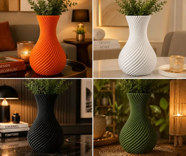 Vaso espiral Makezi em 3D