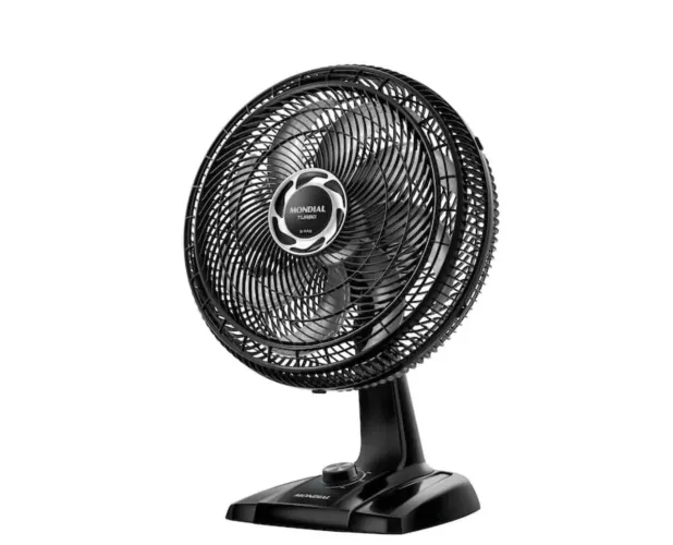 Ventilador De Mesa Mondial Turbo Nvt-40-8p-b 40cm 8 Pás 3 Velocidades Preto E Prata 110v
