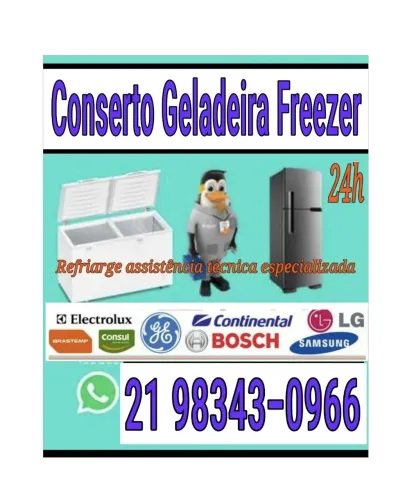 Conserto de Geladeira, Sábado e domingo, Freezer e Refrigeração 24h