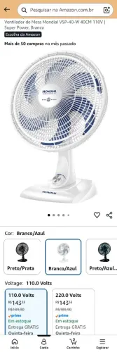 Ventilador Mondial Novo 1 Ano de Garantia!!!