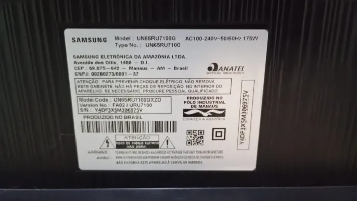 Tv 65RU7100G TV Samsung com tela ruim