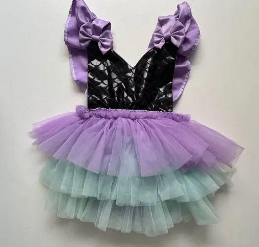 fantasia romper saia tule sereira - 3 anos