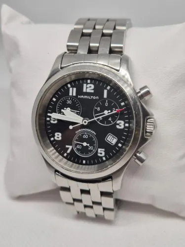 Relógio Hamilton Khaki Field Cronógrafo (ref 3832), case 40mm, movimento Quartz