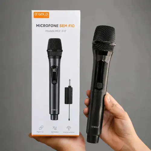 Microfone Sem Fio Profissional A'Gold MCF-51F - Novo Lacrado!