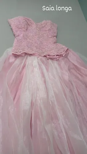Vestido Debutante 2 em 1 Rosa