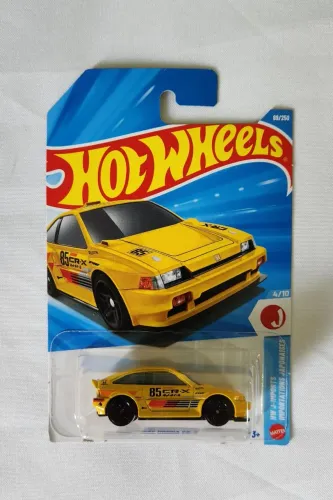 Miniatura Hot Wheels Honda Civic CR-X Amarelo JDM