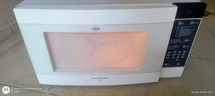 vendo microondas Brastemp, funcionando perfeitamente,com grill 34litros