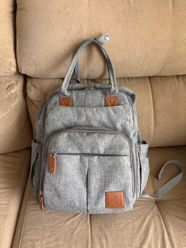 Bolsa mochila maternidade LB cinza 
