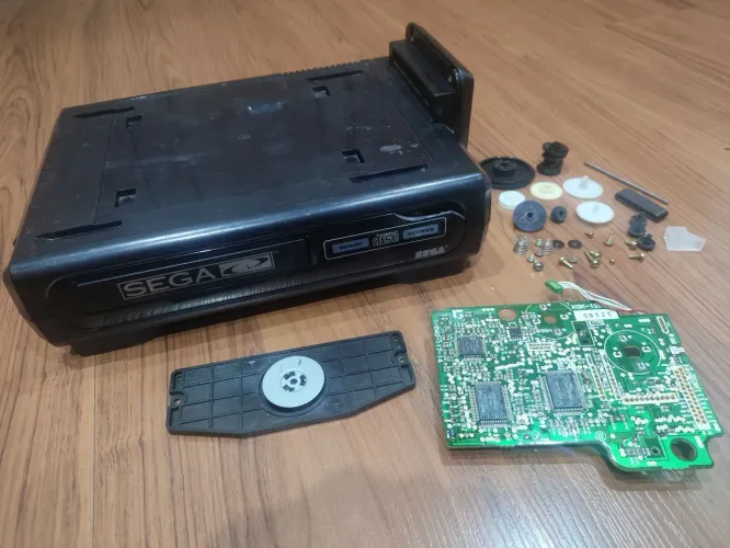 Sucata de Sega CD de Gaveta, Mega Drive, para reposição de peças 
