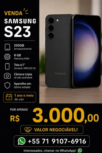 Galaxy S23 256GB 5G - Ótimo Estado - Aceito Propostas