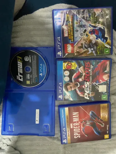 4 jogos de ps4, pes15, lego heróis, spider man, the creaw