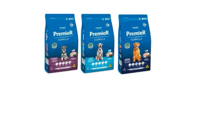 Ração Premier Adulto Porte Pequeno, Médio ou Grande e Gigante Super Premium