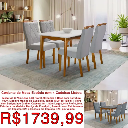 Mesa Jantar Londrina com 4 cadeiras / frete grátis / pague na entrega 