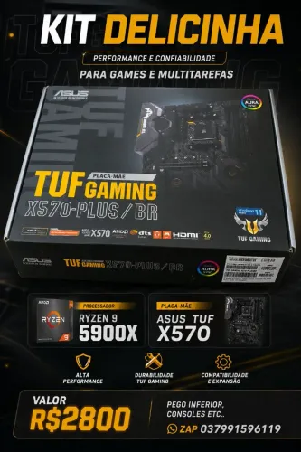 KIT GAMER RYZEN 9 59600X+X570 TUF GAMING VENDO/TROCO
