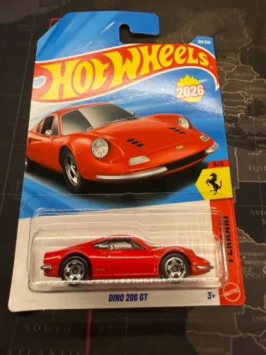 Hotwheels Ferrari Dino 206 GT Vermelha