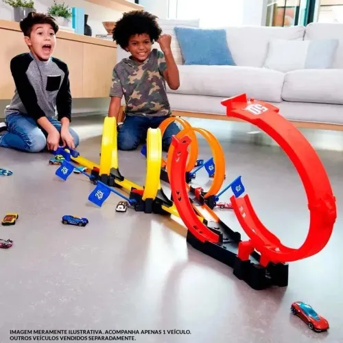 Pista Hot Wheels Action Corrida Multiloop (HDR83) - Perfeita!