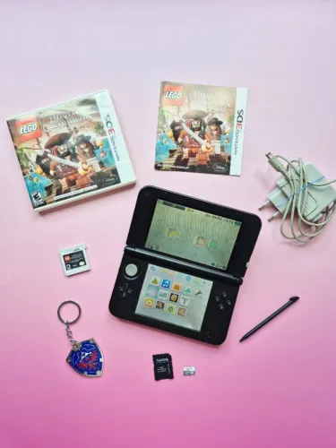 Nintendo 3DS XL Preto 32Gb Lotado de Jogos + Jogo Mídia Física