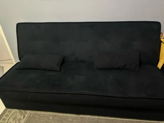 Sofá-cama casal preto