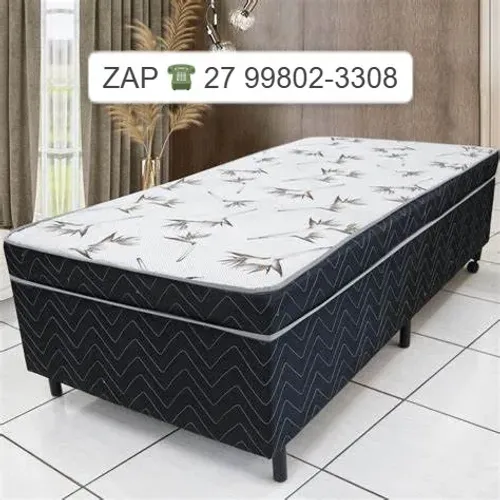 -COLCHAO BOX ACOPLADO 88 X 188 X 54 TEC BLACK-FRETE GRATIS