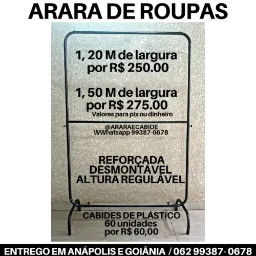 Arara de roupas NOVA, RESISTENTE, DESMONTÁVEL
