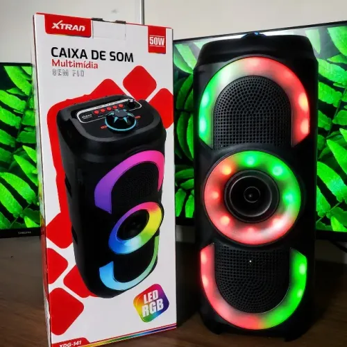 CAIXA DE SOM 50W RGB NOVA - POTENTE!!
