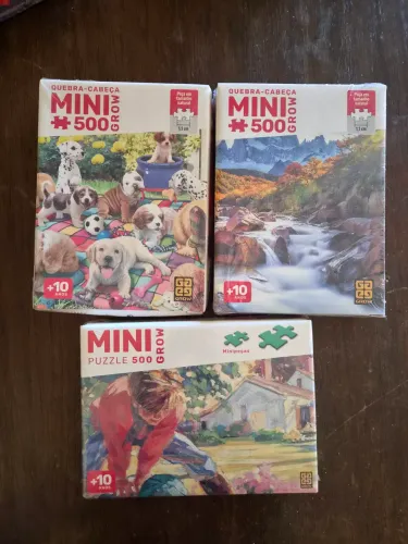 3 quebras cabeças Grow mini 500 peças 