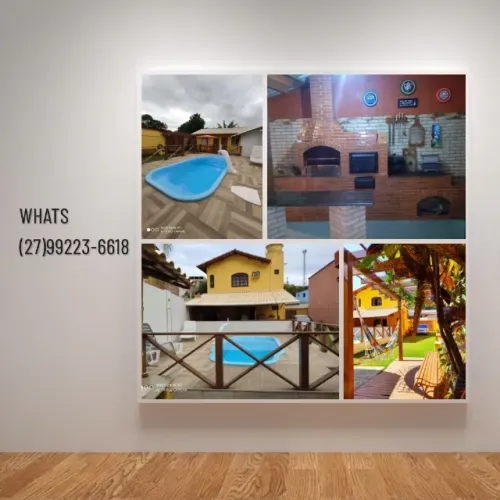 Setiba Guarapari casa amarela e azul para hospedagem