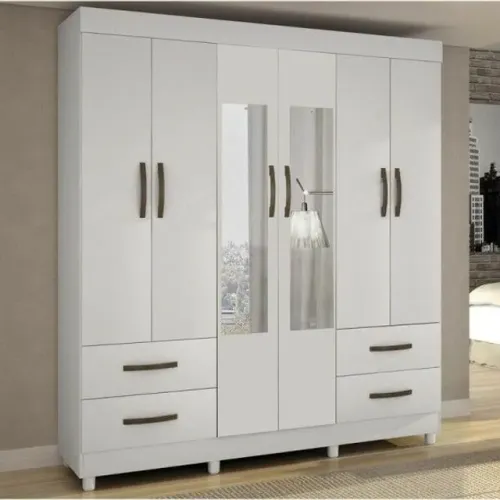 Roupeiro Verona 6 portas 4 gavetas com espelho!! Rf2218m