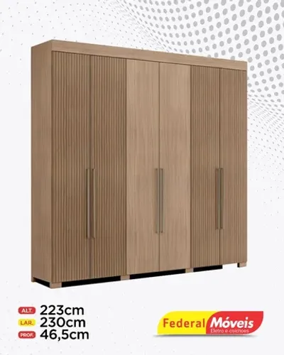 Guarda Roupa 6 Portas 2 Gavetas Direto da Fabrica Promoção