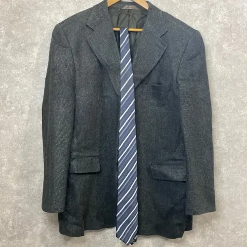 Blazer Cinza Vila Romana Tamanho 52M + Gravata Listrada Azul Empório Colombo