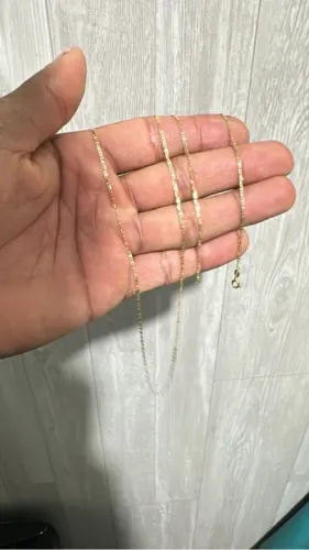 Corrente piastrine em ouro 18k 750 65cm