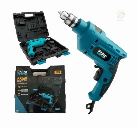 Furadeira de impacto 650w com Maleta Philco Force