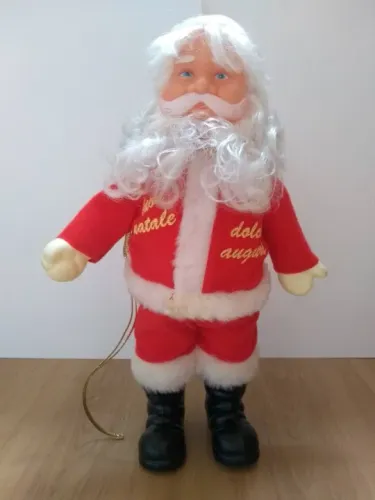 Boneco Papai Noel com Cestinha- Italiano Anos 1990
