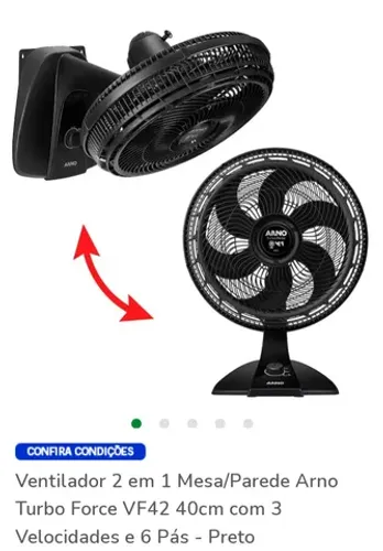 Ventilador de mesa e parede Arno Xtreme breeze