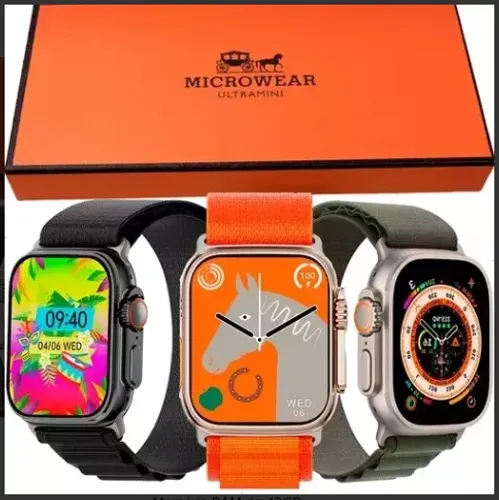 Smartwatch W68+ Ultra Series 8 Nfc Tela 2,02 + pulseira aço inox preta