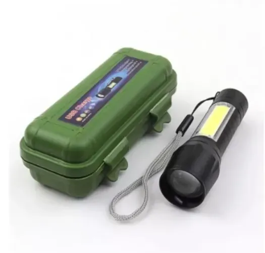 Lanterna Militar Usb Recarregável Tática (3 Luzes) - Garantia