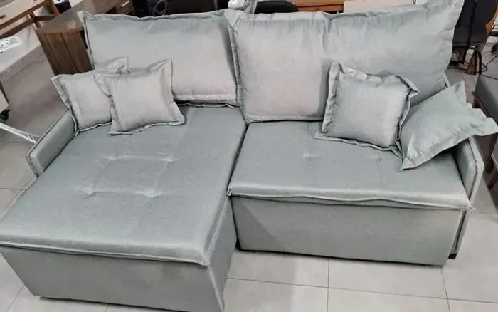 PROMOÇÃO Sofá Cama 215cm Em Tecido Linho (Novo Direto da fábrica)