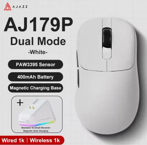 Mouse gamer sem fio AJAZZ 179P com Dock de carregamento, NOVO