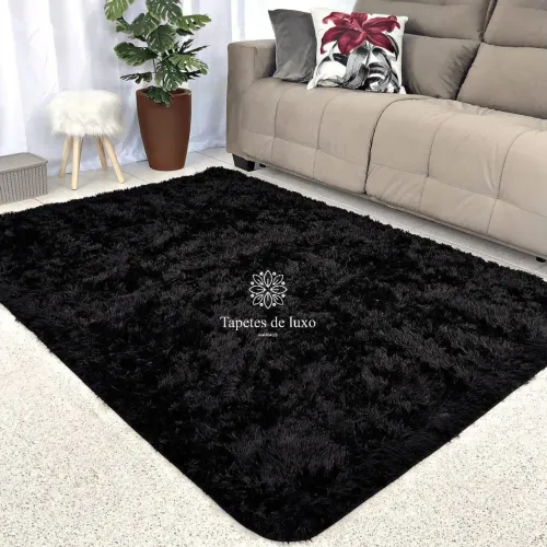 Tapete de Luxo Preto Felpudo