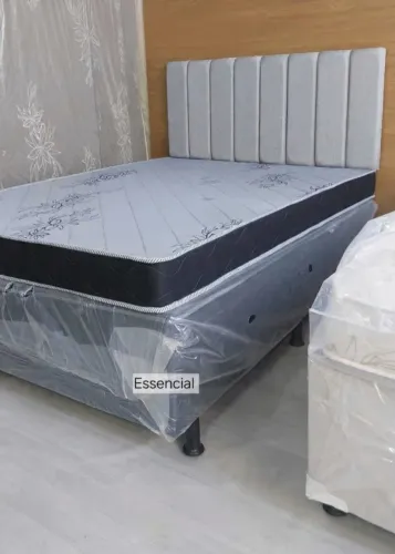 Cama box casal base e colchão 