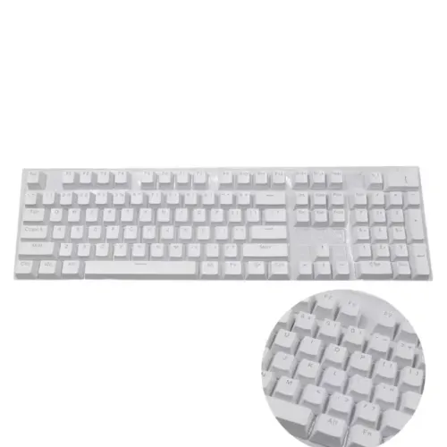 104 keycaps brancas para teclado mecânico, ABS