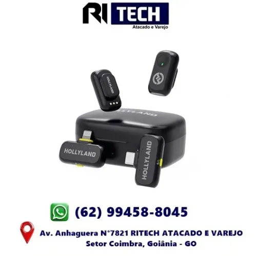 Hollyland LARK A1 Combo Lapela Microfone Sem Fio Mini para iPhone e Android