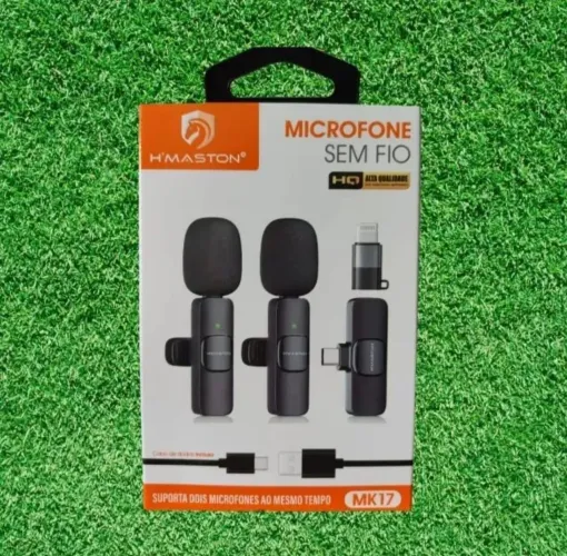 Microfone lapela duplo iPhone e Android