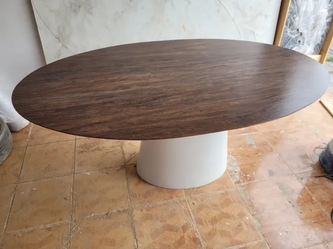 Fabricamos mesa cone + tampo oval 1.80x1.00 imbuia