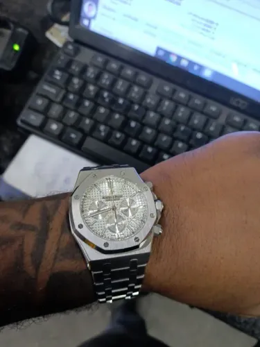 Relógio audemars piquet série prata 