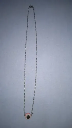 Colar de corrente com olho grego em aço inox 