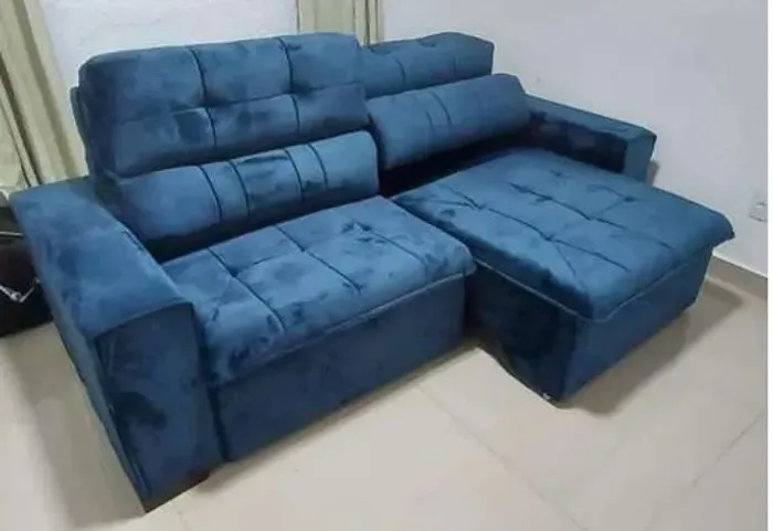 Sofá reclinável azul 