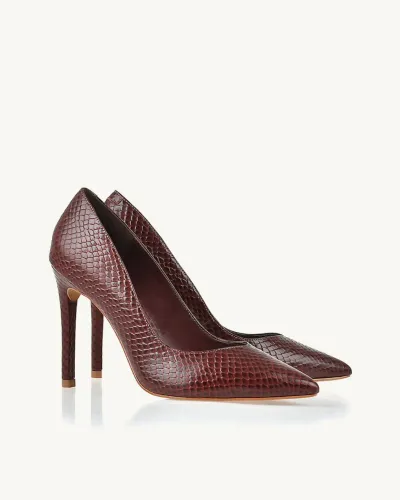 Sapato Scarpin Salto Alto Snake Coconut Couro Legítimo