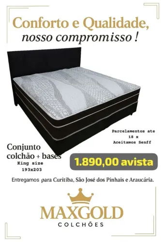 Conjunto king size 193x203 apenas 1.890,00 Direto de Fábrica ?