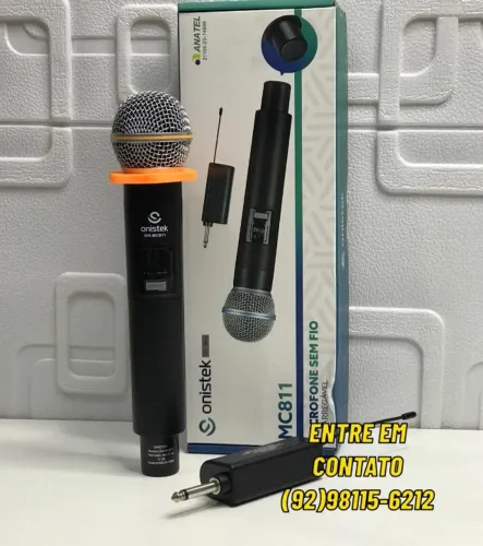 Microfone Sem Fio Recarregavel Onistek - Entrega das 9 até 22hrs